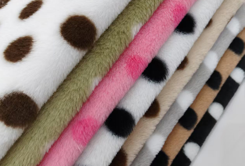 500mg 160cm Rabbit fur typis polka dot fabric