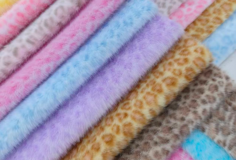 160mm latitudo Europae mink print pardus faux mink fabric